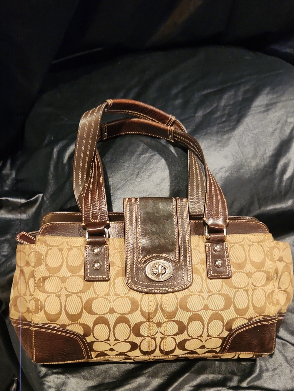 Vintage brown and beige signature Hamptons carryall shoulderbag*great condition